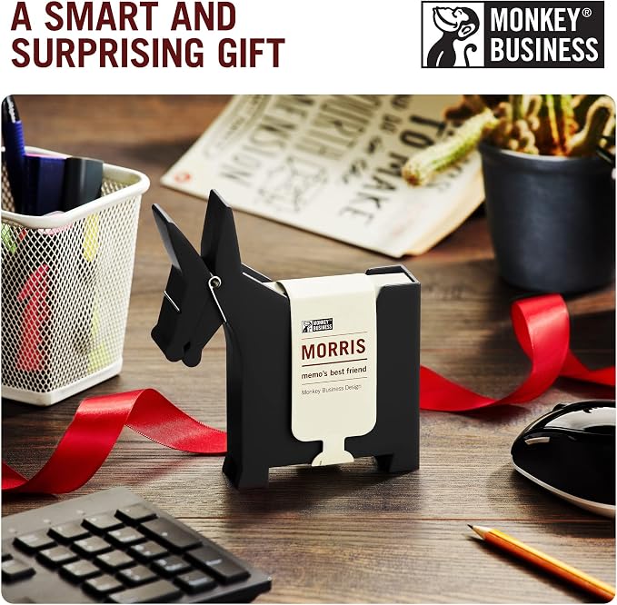 Monkey Business: Morris The Donkey Desktop Memo Holder - Cute Sticky Notes Holder & Desk Organiser, Office Accessories - Funny Decoration