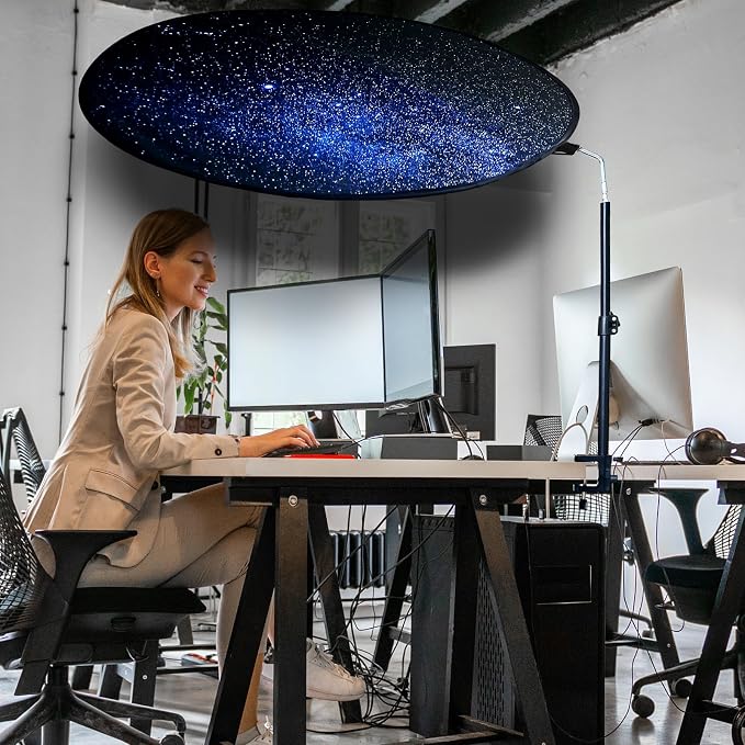 Office Cubicle Desk Shade Anti-Glare Cover Light Sensitive Professionals Cubicle Light Blocker for Workspaces Desk Canopy 36" Circular Shading Light Shade with Clamp