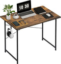 Small Space Writing Desk with Headphone Hooks, Modern Simple Design, Suitable for Study, Home Office and Living Room