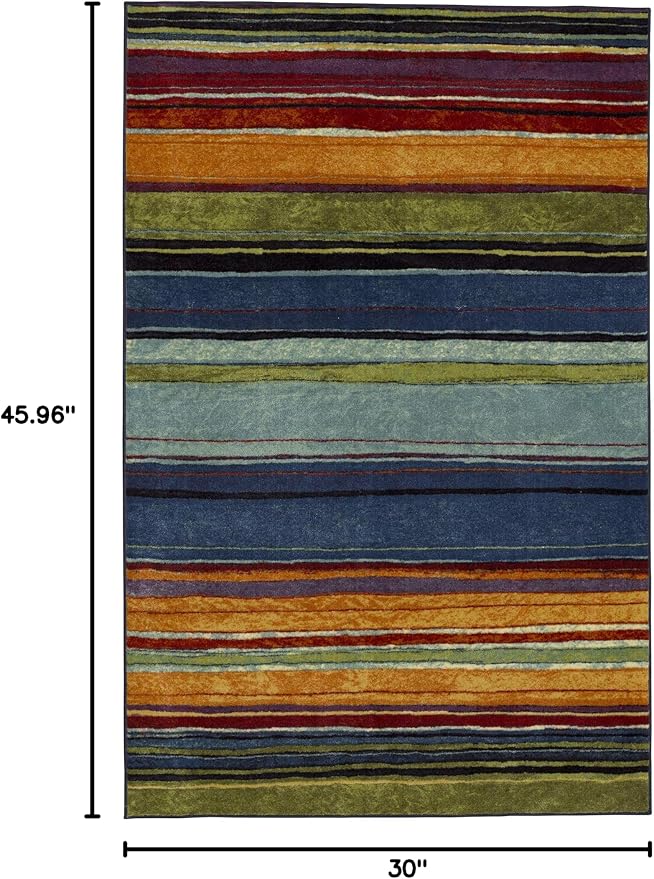 Mohawk Home Rainbow Stripe 2' 6" x 3' 10" Area Rug - Multicolor - Perfect for Living Room, Dining Room, Office