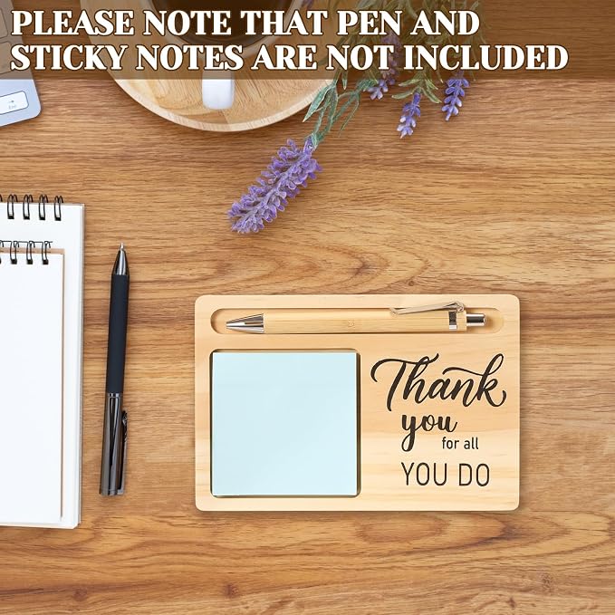 20 Pcs Back to School Teacher Appreciation Gifts Bulk Wooden Sticky Note Holder Motivational Thank Your Gift Inspirational Sticky Notes for Teacher Back to School (Diverse)