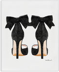 Glam Pumps Heels with Black Bow, 36 x 48 Inch Canvas Wall Art | Stupell Industries · By Amanda Greenwood · Ready to hang · Chic fashion decor for home or office · Made in USA