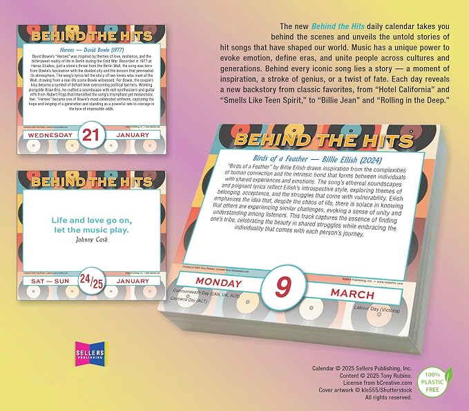 Behind the Hits 2026 Daily Desk Calendar: Boxed Page-a-Day Music Trivia Calendar with Day-to-Day Stories Behind Legendary Songs & Chart-Topping Moments