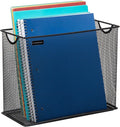 Mind Reader Vertical File Storage, Desktop Organizer, Hanging Files, Office, Metal Mesh, 12.25"L x 5.5"W x 10"H, Black