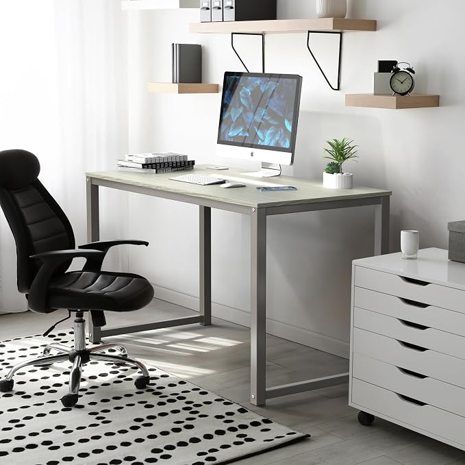 SHW 48-Inch Commercial-Grade Office Computer Desk, Maple | 10-Year Limited Warranty