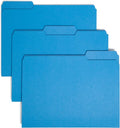 Smead Interior File Folder, 1/3-Cut Tab, Letter Size, Sky Blue, 100 per Box, Expandable File Folders for Filing Cabinet