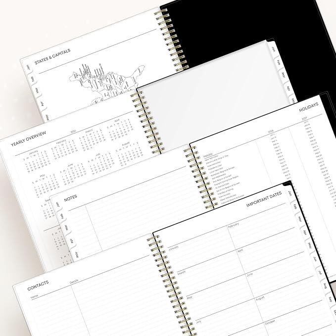 Blue Sky 2026 Weekly & Monthly Planner Calendar, 8.5"x11", Baccara Dark