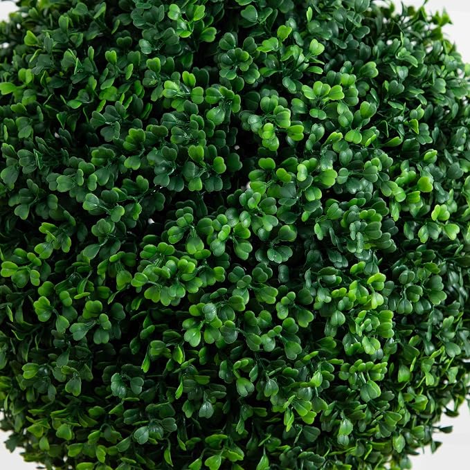 Nearly Natural 5 ft Artificial Triple Ball Boxwood Topiary Tree Floor Plant | Vibrant Weather-Resistant Foliage, Housed in a Nursery Planter, Ideal for Indoor or Covered Outdoor Front Porch Entryways