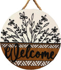 Wood front door sign Wood sign Home decor Welcome sign Sign for front door House warming gift Wedding gift (Wildflower 2.0-DS033(NB) P002, 11" Width)
