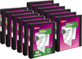 Avery Durable View 3 Ring Binders, 1 Inch Slant Rings, 250-Sheet Capacity, DuraHinge, 1.4 Inch Wide Spines, Customizable Clear Covers and Spines, Black Binders (12-Pack of 17011)