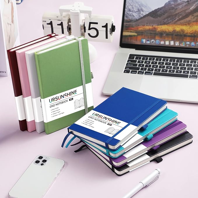 Graph Grid Paper Notebook/Journal - Classic Journal/Notebook with Ribbon