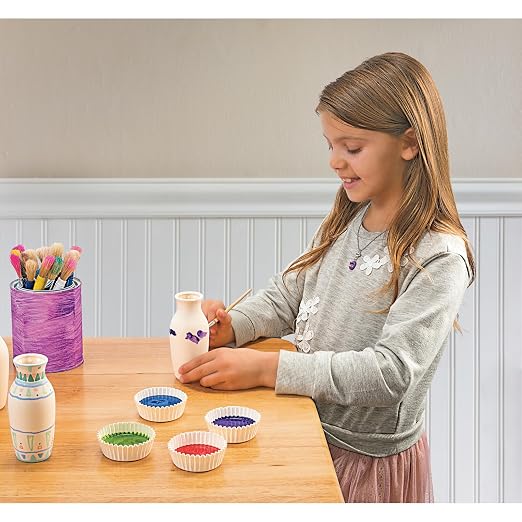 Colorations Decorative Ceramic Vases, Set of 12, Small, Unfinished | Ages 5+, Kindergarten+, Coated on Inside, Gift, DIY, Ready to Decorate, Arts & Crafts, Craft Project,