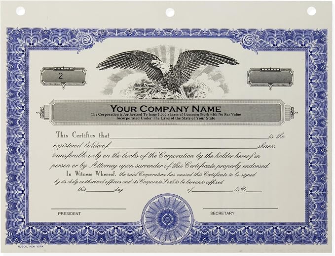 Corporate Kit (Black) - Binder, Slipcase, Minutes & Bylaws, Stock Certificates with Stubs & Customizable Index Tabs