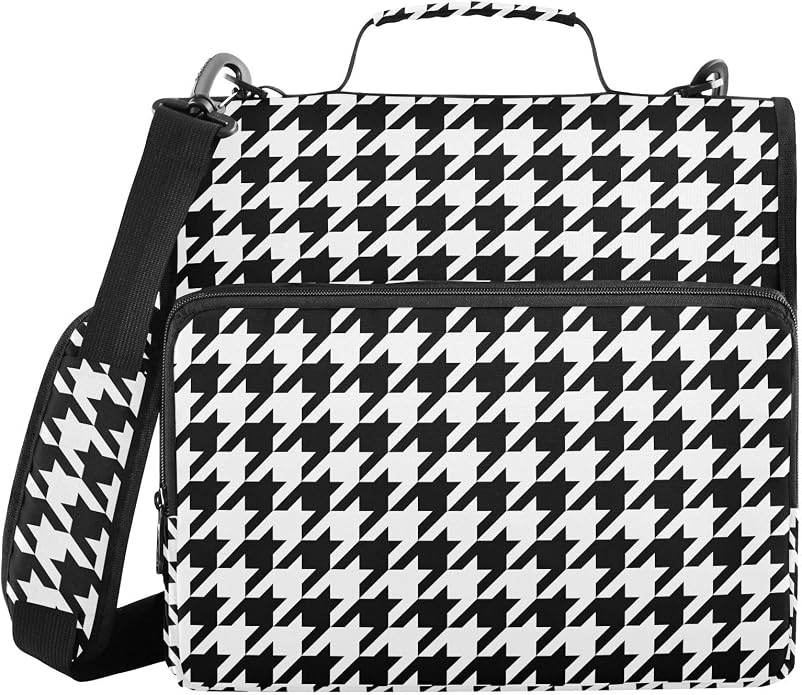 Zipper Binder Bag 3 Ring File Folder Portfolio Organizer Zippered Binder Bags with Strap Fits Laptop Women Men
