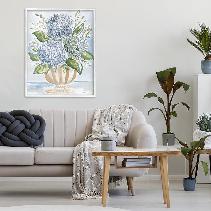 'Serena Pastel Hydrangea Bouquet'| Framed Giclee Art | Stupell Industries | White, 24 x 30 Inches, Easy to Hang and Sturdy, Made in USA, by Haley Knighten