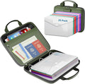 Fireproof Binder Organizer with 20 Pack Binder Pockets & Lock,Green | Important Document Box with Zipper,Water Resistant Hard Case, Portable Home Office Safe Storage Protection for Letter Size