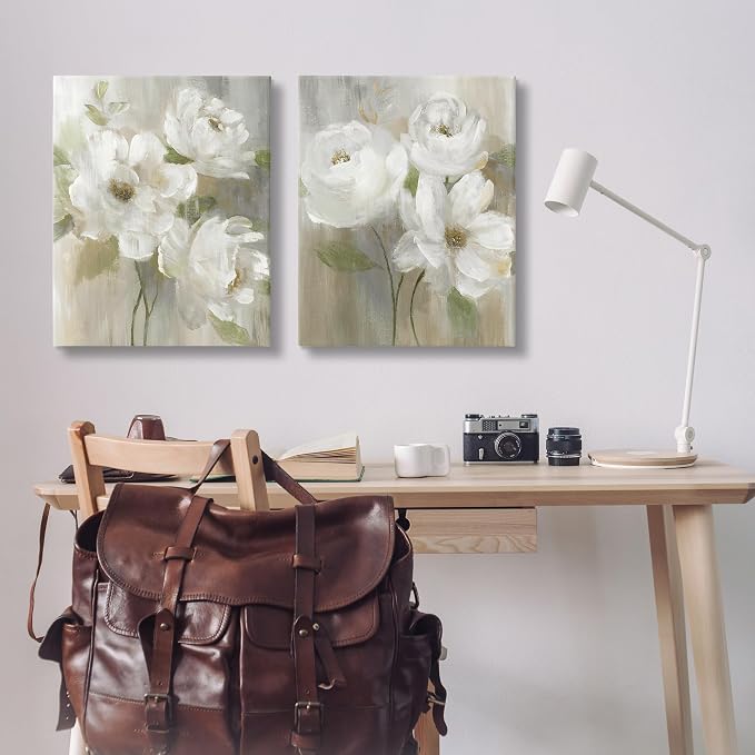 Stupell Industries 'Vintage Roses & Magnolias'| 2pc Canvas Art Set 2 | Stupell Industries | 24 x 30 Inches, Easy to Hang and Sturdy, Made in USA, by Nan