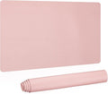 Patikil Desk Mat, 24"x13" Non-Slip Waterproof PU Leather Desktop Protector Cover - Dual Sided Desk Pad for Office/Home - Light Pink