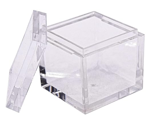 50pcs Acrylic Box Trays for 1" 25.4mm Element Cubes Clear Case Periodic Table Bracket for Elements Collections Science Education Displays