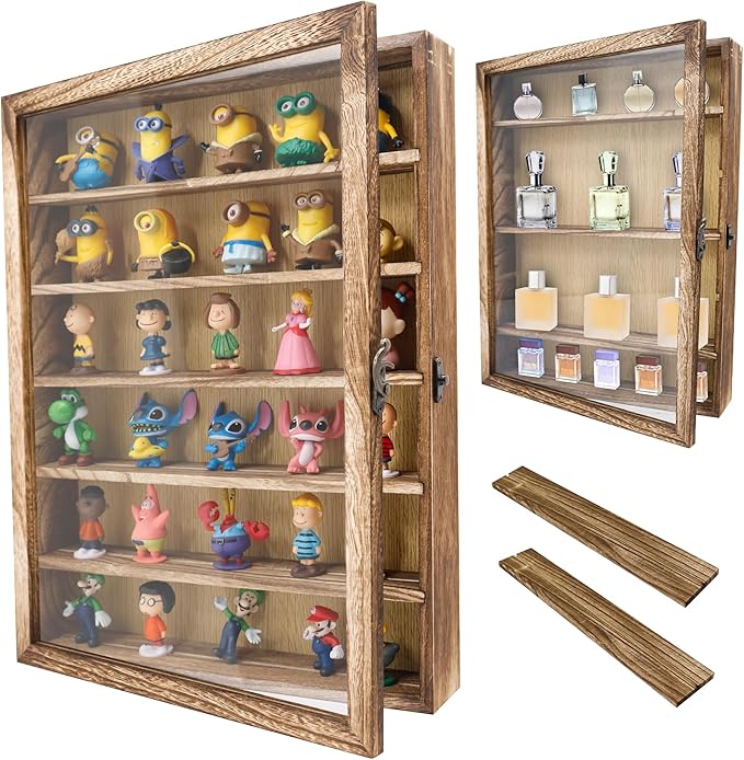 12x16 Shadow Box Frame with Removable Shelves,Collectible Display Shelves Case,Military Challenge Coin Display Case,Wood Shadow Boxes Display Cases for Keepsake,Pictures