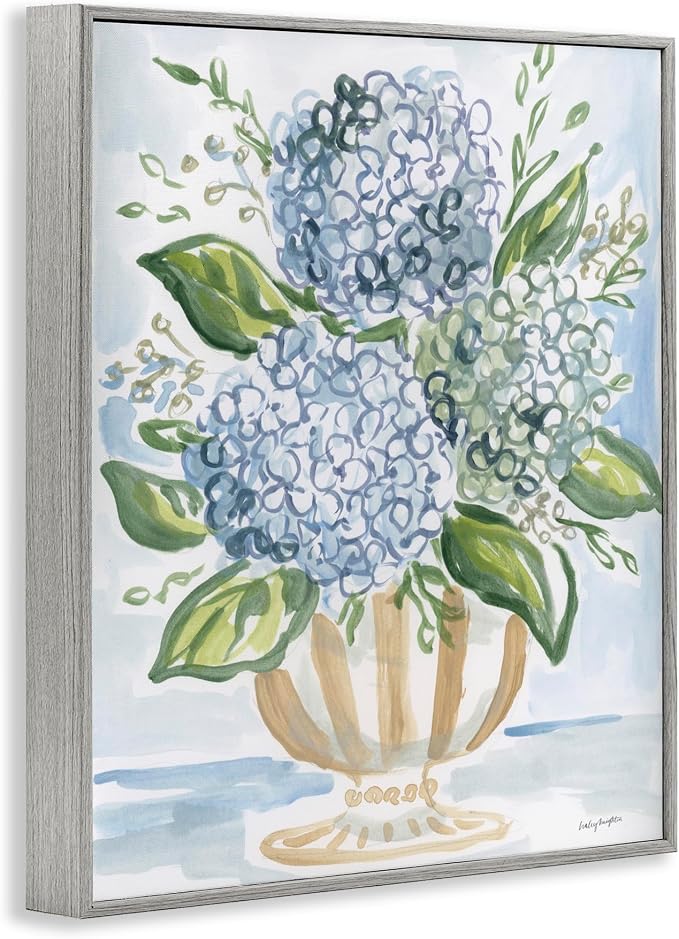 'Serena Pastel Hydrangea Bouquet'| Framed Giclee Art | Stupell Industries | Gray, 24 x 30 Inches, Easy to Hang and Sturdy, Made in USA, by Haley Knighten