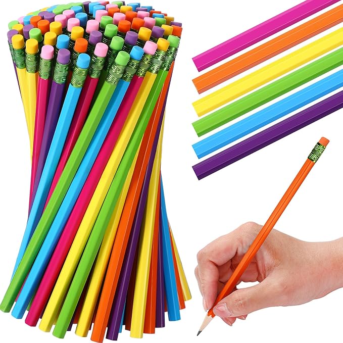 TecUnite 240 Pcs HB #2 Unsharpened Pencils with Eraser Wooden Hexagonal Graphite No 2 Pencils for Students Adults Gifts Exams School Office Sketching(Rainbow)