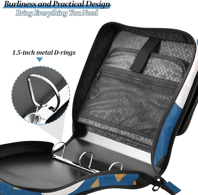 3 D-Ring Zipper Binder Bag, Ghost Hat Spide R Web Pattern Removable Binder with Zipper Case Hold 300+ Sheets& 13 Inch Laptop for School Office Supplies Organizer