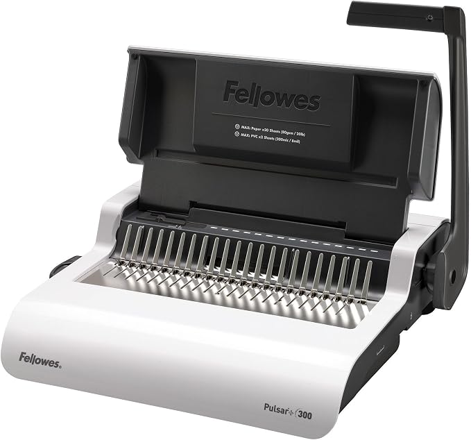 Fellowes 5006801-99 Binding Machine Pulsar+ Comb Binding (5006801) & 52089 Binding Presentation Covers, 8mil, Letter, 100 Pack, Clear