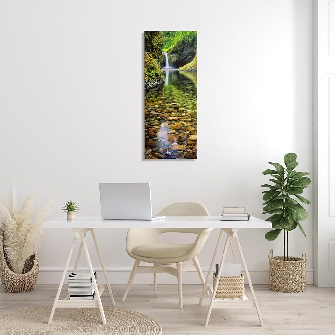 Stupell Industries Clear Stream Waterfall, 17 x 40 Inch Canvas Wall Art | Stupell Industries · By Dennis Frates · Ready to hang · Nature inspired decor for living room or office · Made in USA