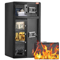 VEVOR Double Doors 7.2 cu.ft Safe Box with Key Lock & Password, Safe Lock Box with Fireproof Bag, Key Rack, LED Light and 2 Height Adjustable and Removable Divider for Money, Documents, Jewelry and Va