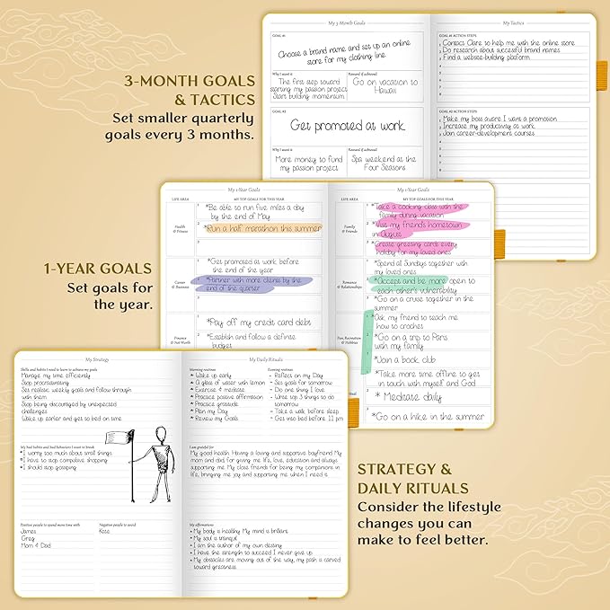 Legend Planner – Weekly & Monthly Life Planner to Hit Your Goals & Live Happier. Organizer Notebook & Productivity Journal. A5 (Yellow)