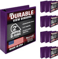 Samsill Durable 2 Inch Binder, D Ring Binder, Customizable Clear View Cover, Purple, 12-Pack, Holds 475 Pages
