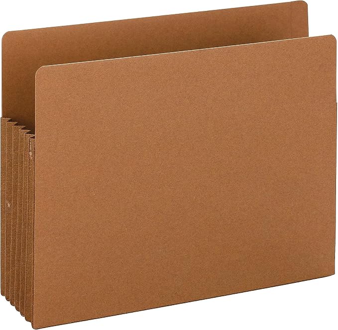 Smead End Tab TUFF® File Pocket, Reinforced Straight-Cut Tab, 5-1/4" Expansion, Tyvek® Gusset, Extra Wide Letter Size, Redrope, 10 per Box (73790)