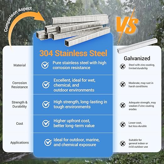 meite T-50 Stainless Steel Staples Marine, 9/16 Inch Heavy Duty Staples for Staple Gun - 20 Gauge 3/8 Inch Crown T-50 Upholstery Staple for Salt Water, Marine Applications (1 Case)