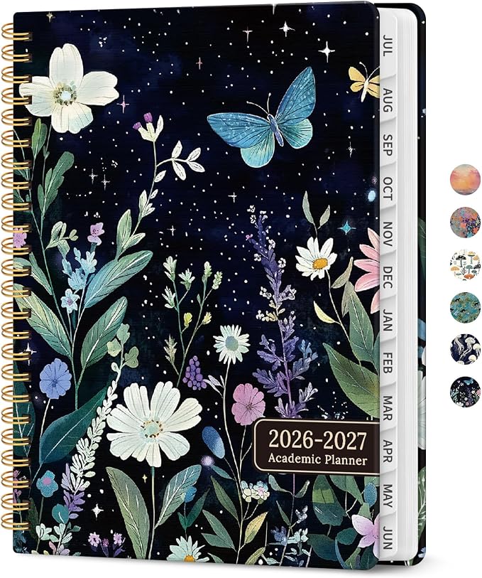 Taja Planner 2026-2027, Jul 2026-Jun 2027 Monthly & Weekly Calendar Planner | 8.5" x 11", Hardcover Academic Calendar, Teacher Student Agenda Book with Tabs, School Office Supplies, Celestial