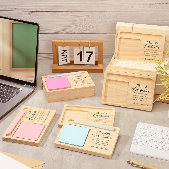 20 Pcs Back to School Teacher Appreciation Gifts Bulk Wooden Sticky Note Holder Motivational Thank Your Gift Inspirational Sticky Notes for Teacher Back to School (Coordinator)