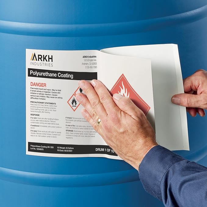 Avery UltraDuty GHS Chemical Labels for Laser Printers, Waterproof, UV Resistant, 8.5 x 11, 5 Packs (60501)