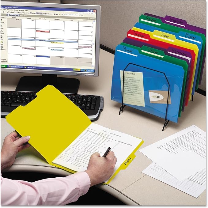 Smead Poly File Folders with Pockets, Folders for Documents, 1/3-Cut Tabs, File Folders Letter Size, Office Supplies, School Supplies, Set of 30