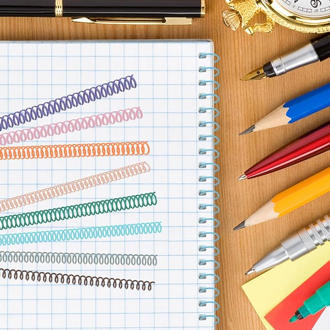 120 Pack Plastic Spiral Binding Coils Binder Binding Spirals Rings 5/16 Inch Spiral Binding Wire Combs Spines Coils, 4:1 Pitch (Pastel Color, 5/16 Inch)