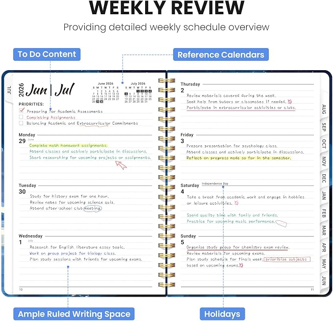 ZOTIA Planner 2026-2027, Jul 2026-Jun 2027 Weekly & Monthly Calendar