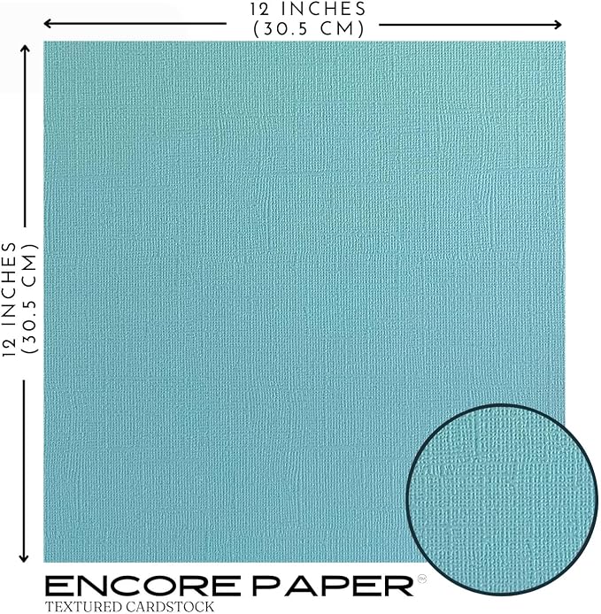 Sea Mist—12x12 Textured Cardstock | 80lb Textured Blue Scrapbook Paper | Premium Cardstock for Cricut Cutting | 25 Sheets