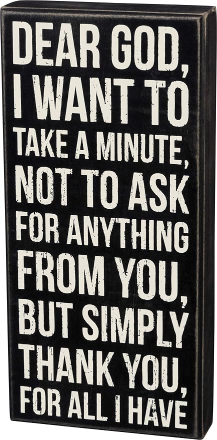 Primitives by Kathy 19437 Classic Black and White Box Sign, 6 x 12.5-Inches, Dear God