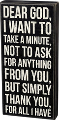 Primitives by Kathy 19437 Classic Black and White Box Sign, 6 x 12.5-Inches, Dear God