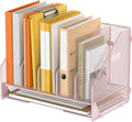 5 Vertical Mesh Desk Organizer with Paper Letter Tray, Pink | Sorting racks with lower letter tray section. Multipurpose mesh desktop space saver for home office and school