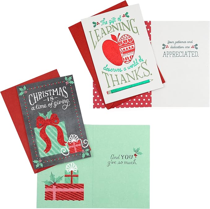 Hallmark Christmas Cards Assortment for Teachers or Babysitters from Children (10 Cards with Envelopes) (2299XXM3012)
