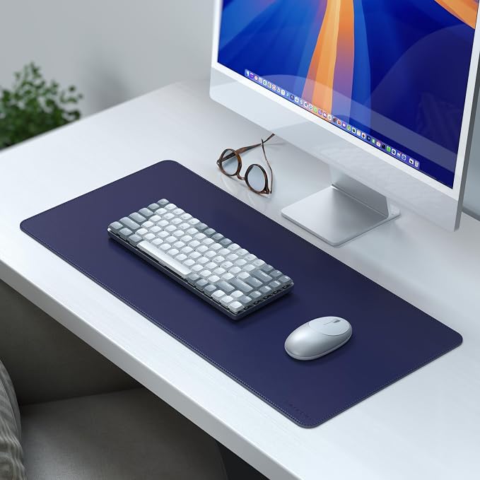 Satechi Vegan Leather Desk Mat, Scratch & Water Resistant, Future Dusk | Easy to clean, 26.8 x 12.4 x 0.1 inches, for office, home