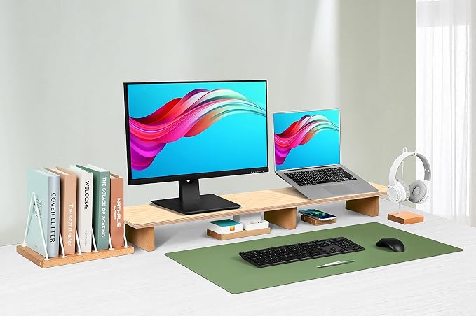 Leather Desk Pad& Monitor Stand