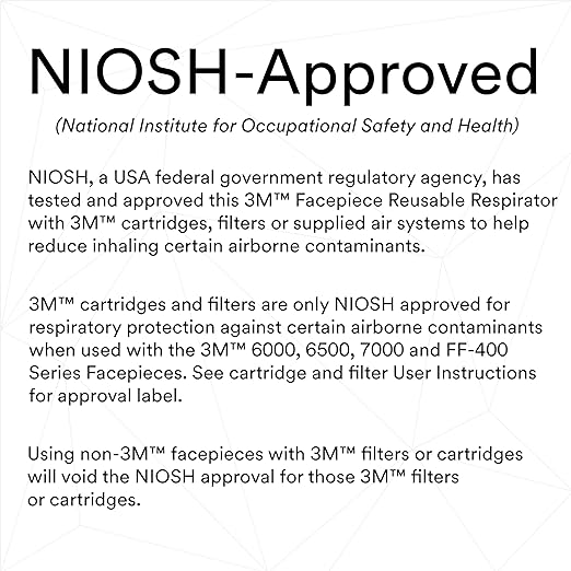 3M Reusable Respirator Half Facepiece 7503, NIOSH, Large | 3M Cool Flow Valve, Dual Airline Supplied Air Compatible, Integrated Dropdown Suspension, Bayonet Connections