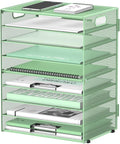 9-Tier Paper Organizer for Desk, Metal Letter Tray with Handles, Mint Green | Desk File Organizer with Removable Trays for Sorting Files, Folders, Mail and Printer Paper at Home, School or Office