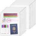 18 Pack Clear Letter Size Binder Pockets 3 Ring Binder Zipper Pouch Document Organizer, Waterproof PVC 3-Hole Loose Leaf File Bags Insert Sleeves Page Sheet Protectors Business Office Supplies